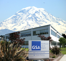 Administration Building and Mt. Rainier